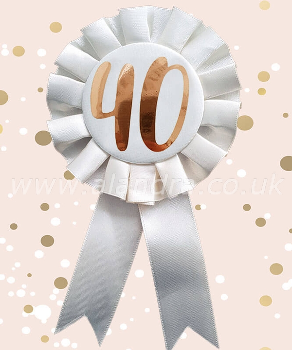 Cream & Gold 40th Rosette Badge